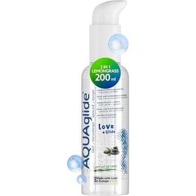 JOYDIVISION AQUAglide 2 en 1 Lemongrass 200 ml, masaje y lubricante a base de agua, aroma a limoncillo, vegano, lubricante sin aceite y compatible con preservativos de látex JOYDIVISION AQUAglide 2 en 1 Lemongrass 200 ml, masaje y lubricante a base de agua, aroma a limoncillo, vegano, lubricante sin aceite y compatible con preservativos de látex