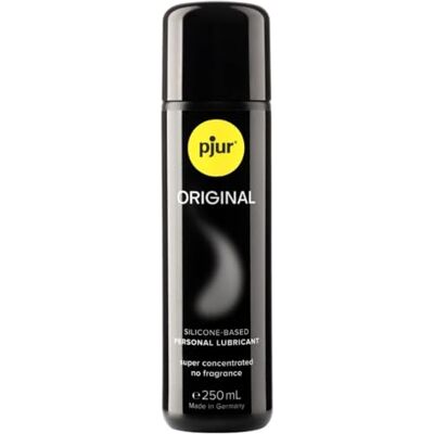 pjur ORIGINAL Lubricante de silicona Premium lubricación duradera sin pegarse cunde mucho y es adecuado para preservativos (250ml) pjur ORIGINAL Lubricante de silicona Premium lubricación duradera sin pegarse cunde mucho y es adecuado para preservativos (250ml)