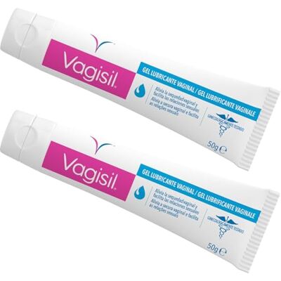 VAGISIL Gel Lubricante Íntimo Pack 2x50g, Alivia la Sequedad al Instante Imitando la Lubricación Natural, Base de Agua VAGISIL Gel Lubricante Íntimo Pack 2x50g, Alivia la Sequedad al Instante Imitando la Lubricación Natural, Base de Agua
