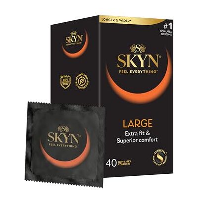 SKYN Large – Preservativos sin látex de poliisopreno – ultrasuaves y anchos, 40 unidades SKYN Large – Preservativos sin látex de poliisopreno – ultrasuaves y anchos, 40 unidades