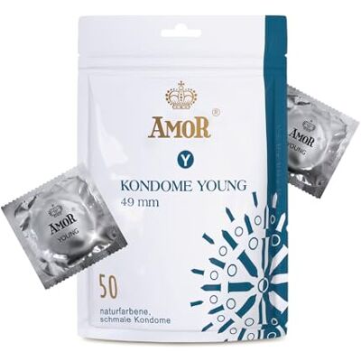 AMOR Preservativos Premium, estrecho, Ø 49 mm, paquete de 50 AMOR Preservativos Premium, estrecho, Ø 49 mm, paquete de 50