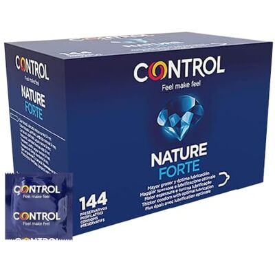 CONTROL Nature Forte Preservativos Caja de condones extra fuertes, 144 unidades (pack extra grande), Gama placer natural, lubricados, óptima adaptabilidad CONTROL Nature Forte Preservativos Caja de condones extra fuertes, 144 unidades (pack extra grande), Gama placer natural, lubricados, óptima adaptabilidad