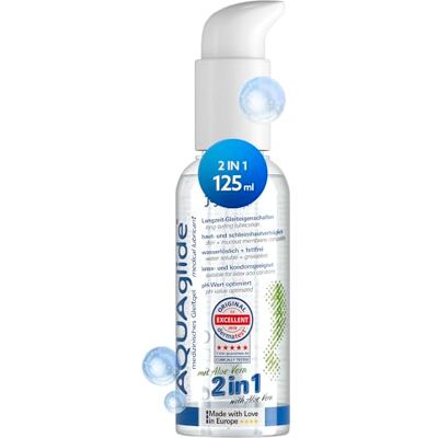 JOYDIVISION AQUAglide 2 en 1, 125 ml, masaje y lubricante a base de agua, transparente e inodoro, lubricante sin aceite y compatible con preservativos de látex JOYDIVISION AQUAglide 2 en 1, 125 ml, masaje y lubricante a base de agua, transparente e inodoro, lubricante sin aceite y compatible con preservativos de látex