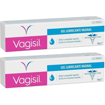 VAGISIL Gel Lubricante Íntimo Pack 2x30g, Alivia la Sequedad al Instante Imitando la Lubricación Natural, Base de Agua VAGISIL Gel Lubricante Íntimo Pack 2x30g, Alivia la Sequedad al Instante Imitando la Lubricación Natural, Base de Agua