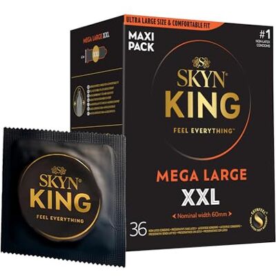 SKYN XXL – Preservativos sin látex de poliisopreno – ultrafinos, talla extra grande, 36 unidades SKYN XXL – Preservativos sin látex de poliisopreno – ultrafinos, talla extra grande, 36 unidades