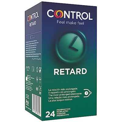CONTROL Non Stop Retard Preservativos- Caja de condones retardantes para una relación más prolongada, lubricados, ajuste perfecto, sexo seguro, 24 unidades (pack ahorro) CONTROL Non Stop Retard Preservativos- Caja de condones retardantes para una relación más prolongada, lubricados, ajuste perfecto, sexo seguro, 24 unidades (pack ahorro)