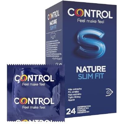 CONTROL Preservativos Slim Fit Caja de 24 Condones Más ajustados, Lubricados, Sexo Seguro, Preservativos con Óptimo Ajuste (Pack ahorro) CONTROL Preservativos Slim Fit Caja de 24 Condones Más ajustados, Lubricados, Sexo Seguro, Preservativos con Óptimo Ajuste (Pack ahorro)