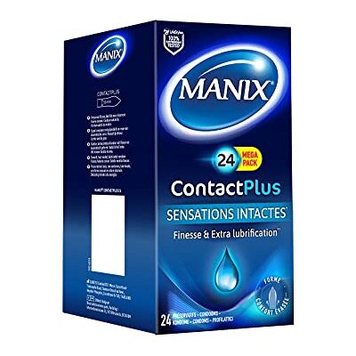 Manix Contact Plus: caja de 24 preservativos para hombre, ultrafinos y extra lubricados para sensaciones intacto/ancho 53 mm Manix Contact Plus: caja de 24 preservativos para hombre, ultrafinos y extra lubricados para sensaciones intacto/ancho 53 mm