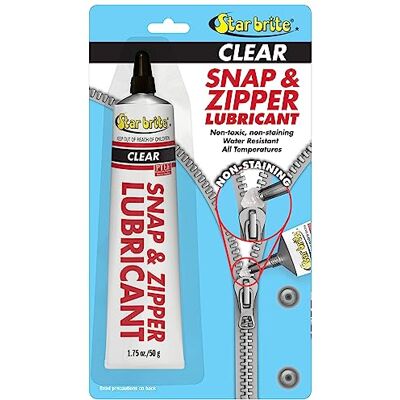 STAR BRITE Lubricante para broches y cremalleras Transparente, No Mancha para Ropa, Capotas de Jeep, Trajes de Neopreno, Trajes de Buceo, Bolsas para Equipos, Hieleras, Biminis, Fundas de Cojines STAR BRITE Lubricante para broches y cremalleras Transparente, No Mancha para Ropa, Capotas de Jeep, Trajes de Neopreno, Trajes de Buceo, Bolsas para Equipos, Hieleras, Biminis, Fundas de Cojines