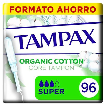 Tampax Tampones Cotton Protection Super Con Aplicador, Pack de 96 Elaborados con algodón orgánico, aplicador suave para una inserción fácil, protección segura y natural Tampax Tampones Cotton Protection Super Con Aplicador, Pack de 96 Elaborados con algodón orgánico, aplicador suave para una inserción fácil, protección segura y natural