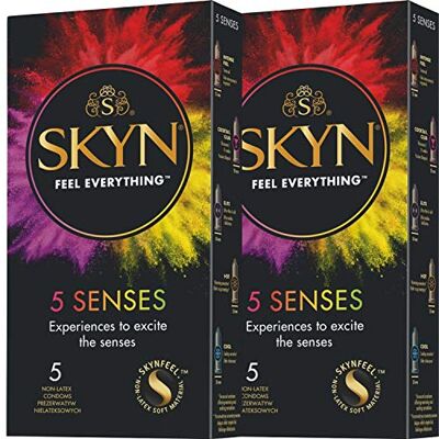 unimil SKYN 5 Senses, preservativos sin látex, paquete de 5 condones (2) unimil SKYN 5 Senses, preservativos sin látex, paquete de 5 condones (2)