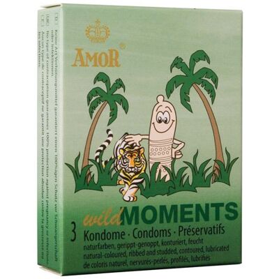 AMOR Wild Moments Condones Retardantes y Estimulantes 3 Unidades AMOR Wild Moments Condones Retardantes y Estimulantes 3 Unidades