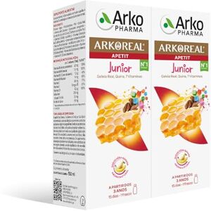 Arkopharma Arkoreal Jarabe Apetit Junior 150 ml Pack x2, Jalea Real, Quina y 8 Vitaminas, Estimula el Apetito, Sabor a Pera Plátano, Complemento Alimenticio Arkopharma Arkoreal Jarabe Apetit Junior 150 ml Pack x2, Jalea Real, Quina y 8 Vitaminas, Estimula el Apetito, Sabor a Pera Plátano, Complemento Alimenticio