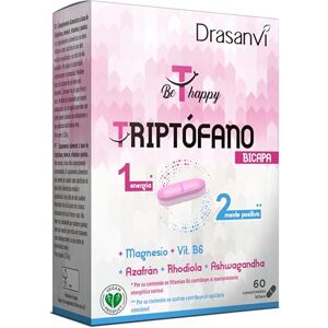Drasanvi Triptófano Bicapa para la Ansiedad, Cansancio e Insomnio Capa lenta con Azafrán, Rhodiola y Ashawganda capa rápida con Triptófano y Magnesio 60 Comprimidos= 60 Días Drasanvi Triptófano Bicapa para la Ansiedad, Cansancio e Insomnio Capa lenta con Azafrán, Rhodiola y Ashawganda capa rápida con Triptófano y Magnesio 60 Comprimidos= 60 Días