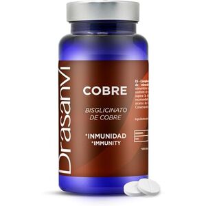 Drasanvi MINERAL BISGLICINATO DE COBRE Alta biodisponibilidad Suplemento de COBRE Cabello, Piel y Uñas Protege la salud cardiovascular 2500µg Sistema inmunitario 90 comprimidos = 90 días Drasanvi MINERAL BISGLICINATO DE COBRE Alta biodisponibilidad Suplemento de COBRE Cabello, Piel y Uñas Protege la salud cardiovascular 2500µg Sistema inmunitario 90 comprimidos = 90 días