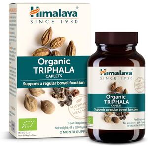 Himalaya Organic Triphala Limpieza de colon y suplemento digestivo para el estreñimiento ocasional, 688 mg, 60 cápsulas, suministro para 2 meses Himalaya Organic Triphala Limpieza de colon y suplemento digestivo para el estreñimiento ocasional, 688 mg, 60 cápsulas, suministro para 2 meses