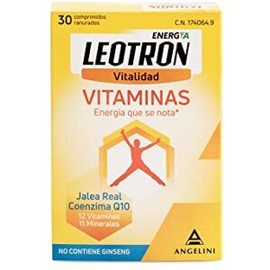 LEOTRON Vitaminas 30 comprimidos- Energía que se nota Complemento alimenticio con Jalea Real, Coenzima Q10, 12 vitaminas y 11 minerales. Envase para 30 días. A partir de 12 años.