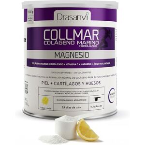 Drasanvi COLAGENO HIDROLIZADO con Ácido Hialurónico, Magnesio y Vitamina C Natural Huesos, Articulaciones y Piel Colágeno Marino 9.655 mg/día 340 GR = 29 días Sabor Limón Drasanvi COLAGENO HIDROLIZADO con Ácido Hialurónico, Magnesio y Vitamina C Natural Huesos, Articulaciones y Piel Colágeno Marino 9.655 mg/día 340 GR = 29 días Sabor Limón