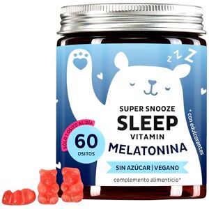 Bears with Benefits Super Snooze Sleep Vitamin – Sueño natural – 1 mg de melatonina con vitamina B6 – 60 unidades (2 meses) – Sin azúcar, Veganas – Bears with Benefits Super Snooze Sleep Vitamin – Sueño natural – 1 mg de melatonina con vitamina B6 – 60 unidades (2 meses) – Sin azúcar, Veganas –