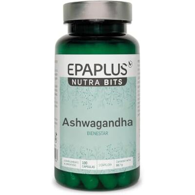 EPAPLUS Ashwagandha 600 mg B6 100 cápsulas veganas relajación diaria Ashwagandha 600 mg con vitamina B6 para estrés y relajación. Apoyo al bienestar diario. 100 cápsulas veganas EPAPLUS Ashwagandha 600 mg B6 100 cápsulas veganas relajación diaria Ashwagandha 600 mg con vitamina B6 para estrés y relajación. Apoyo al bienestar diario. 100 cápsulas veganas