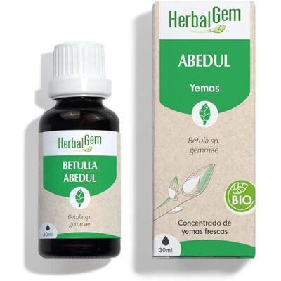 Herbalgem Macerado Madre Abedul Bio Yema Fresca Gotas 30 ml Extracto de yema fresca de abedul en maceración glicerinada · Depuración · Elaborado en Bélgica, adultos Herbalgem Macerado Madre Abedul Bio Yema Fresca Gotas 30 ml Extracto de yema fresca de abedul en maceración glicerinada · Depuración · Elaborado en Bélgica, adultos