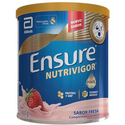 Ensure Nutrivigor Complemento Alimenticio para Adultos, con HMB, Proteínas, Vitaminas y Minerales, como el Calcio Sabor Fresa 400 g Ensure Nutrivigor Complemento Alimenticio para Adultos, con HMB, Proteínas, Vitaminas y Minerales, como el Calcio Sabor Fresa 400 g