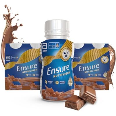 Ensure Nutrivigor Complemento Alimenticio para Adultos, con HMB, Proteínas, Vitaminas y Minerales, como el Calcio Sabor Chocolate Pack de 8 Botellas x 220 ml Ensure Nutrivigor Complemento Alimenticio para Adultos, con HMB, Proteínas, Vitaminas y Minerales, como el Calcio Sabor Chocolate Pack de 8 Botellas x 220 ml