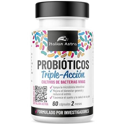Italian Astra Probioticos Triple Acción Intestino 15 mil millones UFC/Día 60 Cápsulas Flora Intestinal, Disbiosis y Antioxidante Con L. Rhamnosus, L. Plantarum y L. Paracasei Made in Italy Italian Astra Probioticos Triple Acción Intestino 15 mil millones UFC/Día 60 Cápsulas Flora Intestinal, Disbiosis y Antioxidante Con L. Rhamnosus, L. Plantarum y L. Paracasei Made in Italy