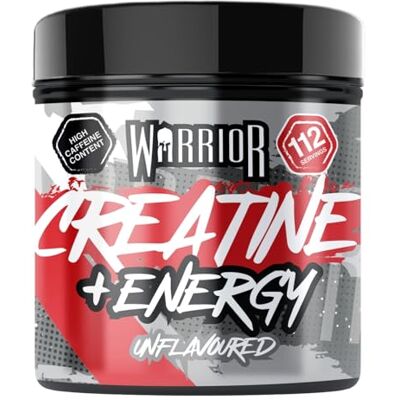 Warrior Creatine Monohydrate Powder + Energía 360g -Formulado como un producto previo al entrenamiento para impulsar el rendimiento y apoyar la recuperación muscular 80 raciones (Sin sabor) Warrior Creatine Monohydrate Powder + Energía 360g -Formulado como un producto previo al entrenamiento para impulsar el rendimiento y apoyar la recuperación muscular 80 raciones (Sin sabor)