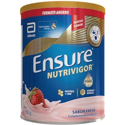 Ensure Nutrivigor Complemento Alimenticio para Adultos, con HMB, Proteínas, Vitaminas y Minerales, como el Calcio Sabor Fresa 850 g Ensure Nutrivigor Complemento Alimenticio para Adultos, con HMB, Proteínas, Vitaminas y Minerales, como el Calcio Sabor Fresa 850 g
