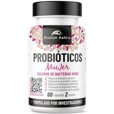 Italian Astra Probioticos Mujer Flora Intima 9 MLD Probióticos 60 Cápsulas Microbiota Íntima Femenina Para Candida, Cistitis y Vaginosis Con L. Rhamnosus, L. Paracasei y L. Plantarum Made in Italy Italian Astra Probioticos Mujer Flora Intima 9 MLD Probióticos 60 Cápsulas Microbiota Íntima Femenina Para Candida, Cistitis y Vaginosis Con L. Rhamnosus, L. Paracasei y L. Plantarum Made in Italy