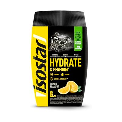 Isostar Hydrate & Perform 400 g de Bebida Electrolítica Isotónica Solución Electrolítica para Mejorar el Rendimiento Deportivo Sabor Limón, 10 raciones Isostar Hydrate & Perform 400 g de Bebida Electrolítica Isotónica Solución Electrolítica para Mejorar el Rendimiento Deportivo Sabor Limón, 10 raciones