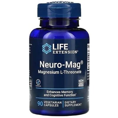 Life Extension , Neuro-Mag, 90 Cápsulas vegetarianas, 144 mg de Magnesio y 2000 mg de Magnesio L-Treonato por Dosis, Sin Gluten, Sin OMG, Sin Sabor Life Extension , Neuro-Mag, 90 Cápsulas vegetarianas, 144 mg de Magnesio y 2000 mg de Magnesio L-Treonato por Dosis, Sin Gluten, Sin OMG, Sin Sabor