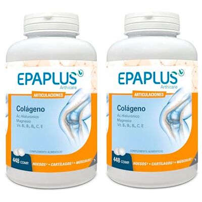 EPAPLUS Articulaciones Pack 2 Unidades de Colágeno 448 Comprimidos Ácido Hialurónico + Magnesio y Vit. B1, B2, B6, C y E EPAPLUS Articulaciones Pack 2 Unidades de Colágeno 448 Comprimidos Ácido Hialurónico + Magnesio y Vit. B1, B2, B6, C y E