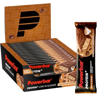 PowerBar Protein Plus Low Sugar - 16x35g - Espresso de Chocolate - Barrita de Proteínas PowerBar Protein Plus Low Sugar - 16x35g - Espresso de Chocolate - Barrita de Proteínas