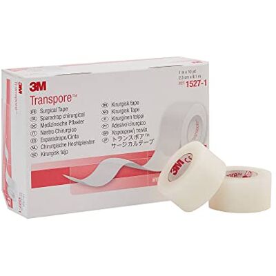 3M Transpore Cinta adhesiva (2,5 cm x 9,1 m, caja de 12) 3M Transpore Cinta adhesiva (2,5 cm x 9,1 m, caja de 12)