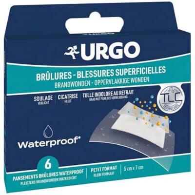 Urgo Apósitos quemaduras Lesiones superficiales Tul lipídico-coloide Pequeño formato, x6 Urgo Apósitos quemaduras Lesiones superficiales Tul lipídico-coloide Pequeño formato, x6