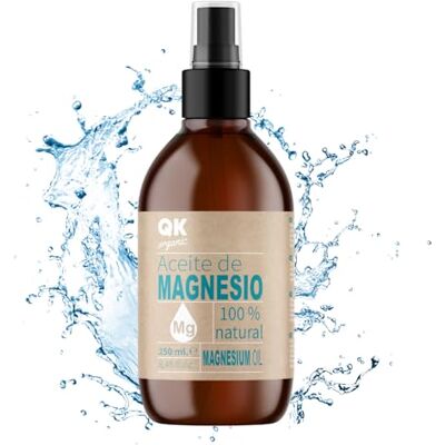 QKnatur Aceite de Magnesio en Spray BIO Certificado 100% Puro (250 ml) Ideal para Deportistas, Articulaciones, Relajación Muscular y para Dormir Bien QKnatur Aceite de Magnesio en Spray BIO Certificado 100% Puro (250 ml) Ideal para Deportistas, Articulaciones, Relajación Muscular y para Dormir Bien