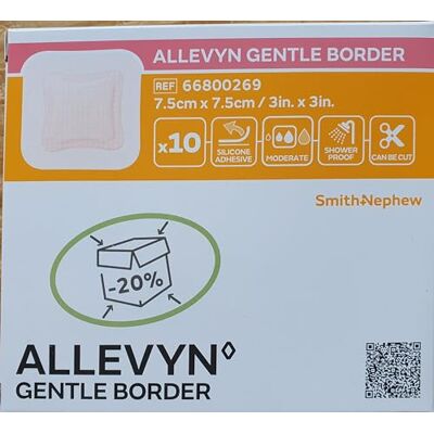 Smith & Nephew Allevyn Juego de 10 apósitos de espuma adhesiva con borde suave (7,5 x 7,5 x 10 cm) Smith & Nephew Allevyn Juego de 10 apósitos de espuma adhesiva con borde suave (7,5 x 7,5 x 10 cm)