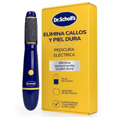 Dr. Scholl's Lima eléctrica para pedicura de : exfolia y elimina durezas y callos al instante. Suaviza los pies en segundos. Pule con suavidad. Ideal para viajes. Incluye pilas AAA Dr. Scholl's Lima eléctrica para pedicura de : exfolia y elimina durezas y callos al instante. Suaviza los pies en segundos. Pule con suavidad. Ideal para viajes. Incluye pilas AAA