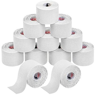 ALPIDEX Cinta Kinesiología Tape 5 m x 5 cm Cinta Muscular E- Book Ejemplos Aplicación, Color:blanco, Cantidad:12 rollos ALPIDEX Cinta Kinesiología Tape 5 m x 5 cm Cinta Muscular E- Book Ejemplos Aplicación, Color:blanco, Cantidad:12 rollos