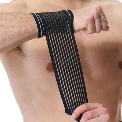NEOtech Care Muñequera ancha de sujeción Tejido ligero, elástico y transpirable Tira de compresión ajustable (Negro, Talla M, 1 Unidad) NEOtech Care Muñequera ancha de sujeción Tejido ligero, elástico y transpirable Tira de compresión ajustable (Negro, Talla M, 1 Unidad)