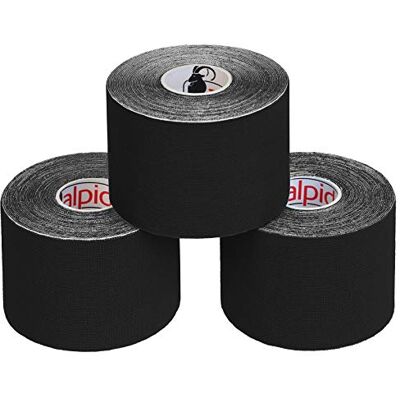 ALPIDEX Cinta Kinesiología Tape 5 m x 5 cm Cinta Muscular E- Book Ejemplos Aplicación, Color:negro, Cantidad:3 rollos ALPIDEX Cinta Kinesiología Tape 5 m x 5 cm Cinta Muscular E- Book Ejemplos Aplicación, Color:negro, Cantidad:3 rollos