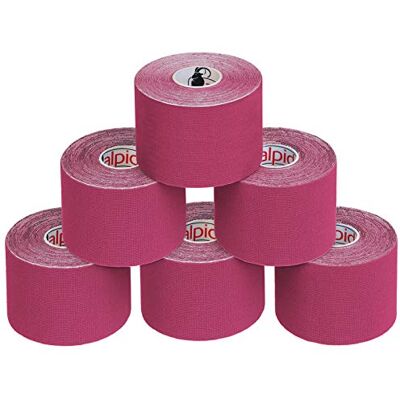 ALPIDEX Cinta Kinesiología Tape 5 m x 5 cm Cinta Muscular E- Book Ejemplos Aplicación, Color:fucsia, Cantidad:6 rollos ALPIDEX Cinta Kinesiología Tape 5 m x 5 cm Cinta Muscular E- Book Ejemplos Aplicación, Color:fucsia, Cantidad:6 rollos