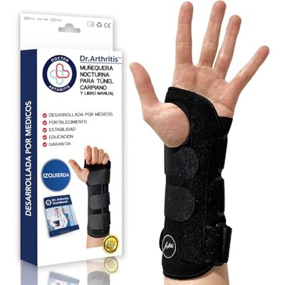 Dr. Arthritis Muñequera Túnel Carpiano con Férula Desarrollada por Médicos Muñequera Tendinitis Muñeca Nocturna Ajustable a Cualquier Tamaño Para Mano Izquierda Libro Manual Incluido Dr. Arthritis Muñequera Túnel Carpiano con Férula Desarrollada por Médicos Muñequera Tendinitis Muñeca Nocturna Ajustable a Cualquier Tamaño Para Mano Izquierda Libro Manual Incluido