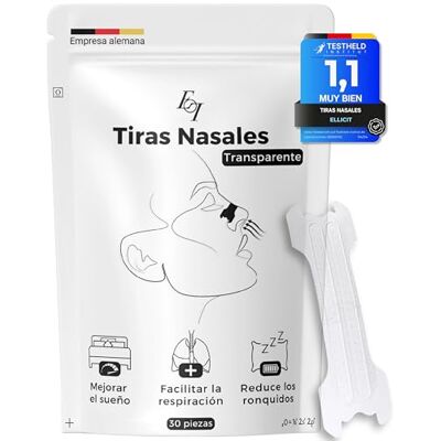 EL licit Tiras Nasales Transparentes 30 unidades, para dormir y deportivas EL licit Tiras Nasales Transparentes 30 unidades, para dormir y deportivas