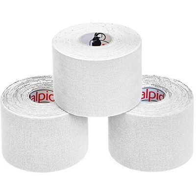 ALPIDEX Cinta Kinesiología Tape 5 m x 5 cm Cinta Muscular E- Book Ejemplos Aplicación, Color:blanco, Cantidad:3 rollos ALPIDEX Cinta Kinesiología Tape 5 m x 5 cm Cinta Muscular E- Book Ejemplos Aplicación, Color:blanco, Cantidad:3 rollos