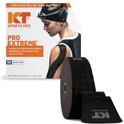 KT TAPE Pro Estándar Jumbo Precut Extreme Black KT TAPE Pro Estándar Jumbo Precut Extreme Black