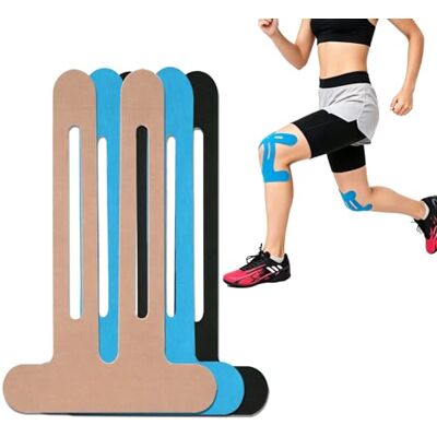 Zuahaly Paquete de 12 Cintas de Kinesiología Precortadas para Rodillas, Impermeables y Transpirables Cintas Elásticas para Alivio del Dolor Muscular y Soporte en Actividades Deportivas Sin Látex ni Caucho Zuahaly Paquete de 12 Cintas de Kinesiología Precortadas para Rodillas, Impermeables y Transpirables Cintas Elásticas para Alivio del Dolor Muscular y Soporte en Actividades Deportivas Sin Látex ni Caucho