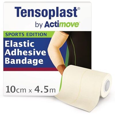 Actimove Tensoplast by Sports Edition EAB Cinta para compresión firme, con soporte medio para articulaciones, 10 cm x 4,5 m, crema, 1 rollo Actimove Tensoplast by Sports Edition EAB Cinta para compresión firme, con soporte medio para articulaciones, 10 cm x 4,5 m, crema, 1 rollo